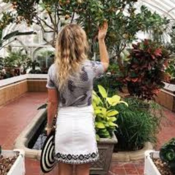 Anthropologie Pilcro and the Letterpress ivory denim skirt NWOT - Picture 2 of 8